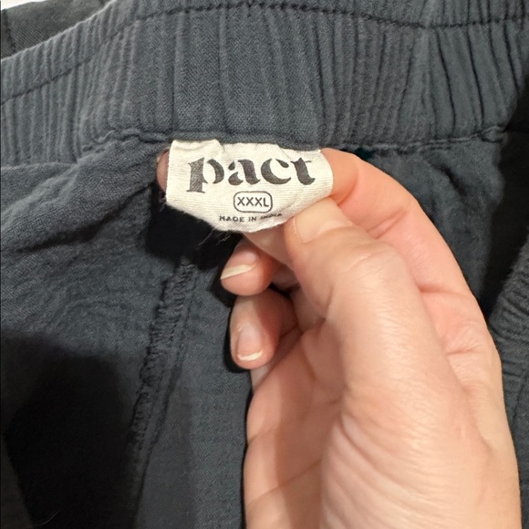 Pact Pants Womens  Gray Wide Leg Gauze Split Hem Flowy Organic Cotton Coastal - Picture 8 of 9